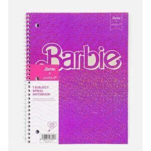 Barbie X Yoobi 1 Subject Spiral Notebooks Pink Glitter Design Set Of 2